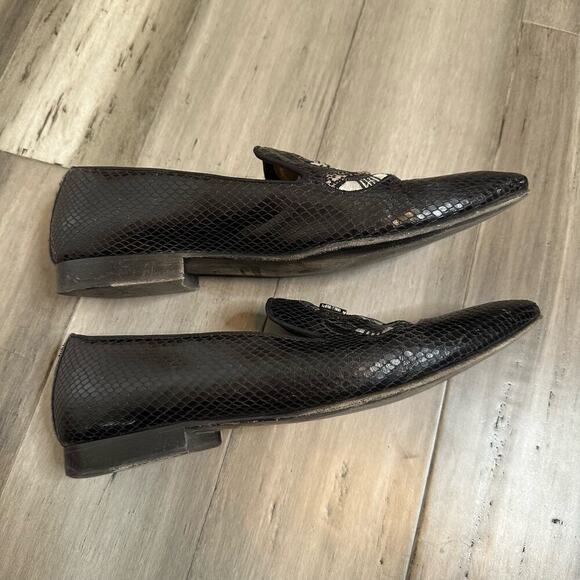 Roberto Cavalli Men's Snake Loafers Slip On Black Size 42 US 9 - Picture 6 of 9